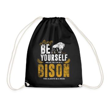 Bison - Turnbeutel - Schwarz - Vorne