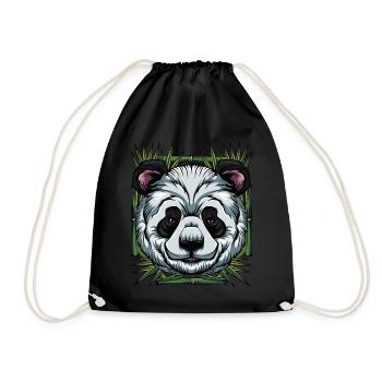 Pandabär - Turnbeutel - Schwarz - Vorne