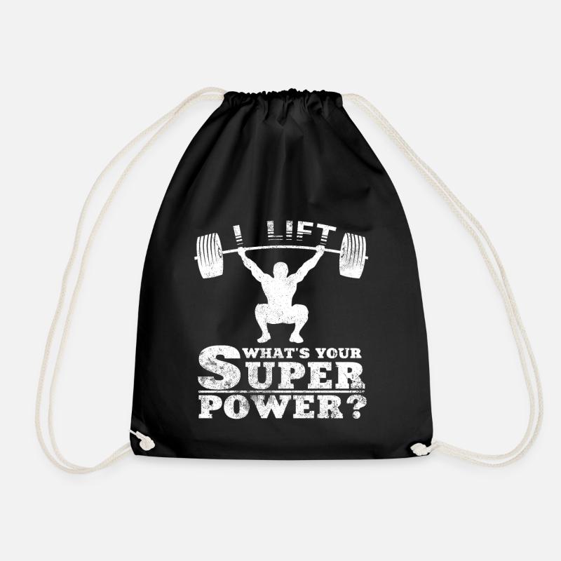 weightlifting - Drawstring Bag - black