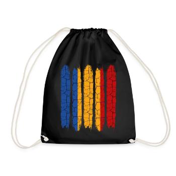 Trendy Tschad Modern Nationalfarben Geschenkidee - Turnbeutel - Schwarz - Vorne