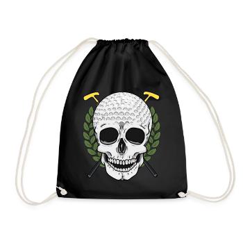 Golf Skull Golfer Sports Club - Drawstring Bag - black - Front