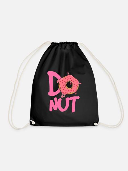 Donut Logo Pink Glanz - Turnbeutel - Schwarz