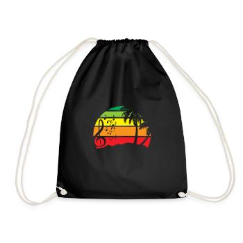 Bunter Musik-Kreis Retro-Silhouette - Turnbeutel - Schwarz - Vorne