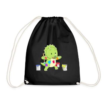 Dino petit artiste - Sac de sport léger - noir - Devant