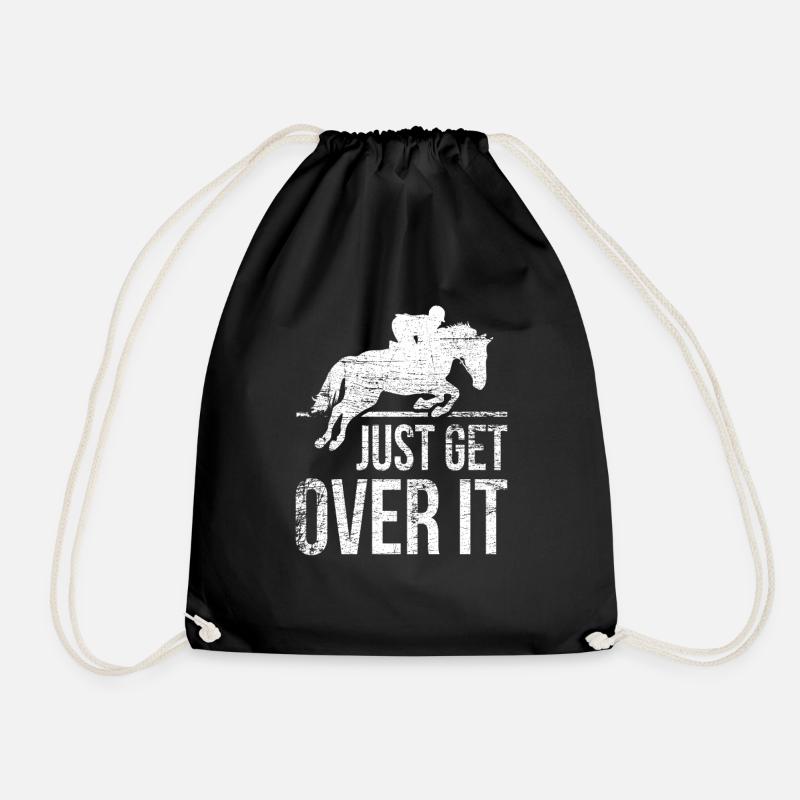 Horseback riding show jumping - Drawstring Bag - black