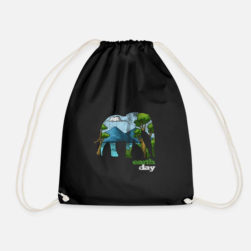 Earth Day - Earth Day - Drawstring Bag - black