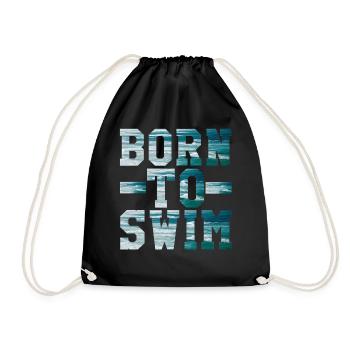 Schwimmen - Turnbeutel - Schwarz - Vorne