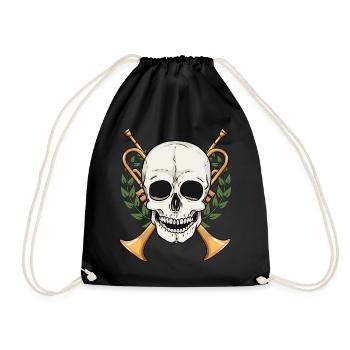 Trumpet, Trumpets, Musicians, Brass Music, Skull - Drawstring Bag - black - Front