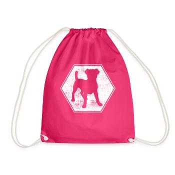 Jack Russell - Drawstring Bag - fuchsia - Front