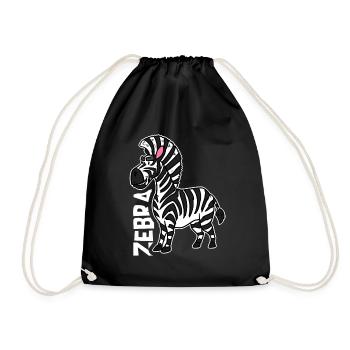 Zebra - Turnbeutel - Schwarz - Vorne