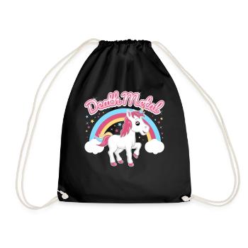 Death Metal Einhorn - Turnbeutel - Schwarz - Vorne