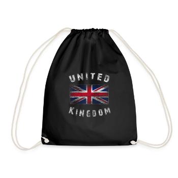 Union Jack - United Kingdom - Drawstring Bag - black - Front