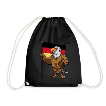 Eagle Bird Germany Flag Countries EU Europe - Drawstring Bag - black - Front