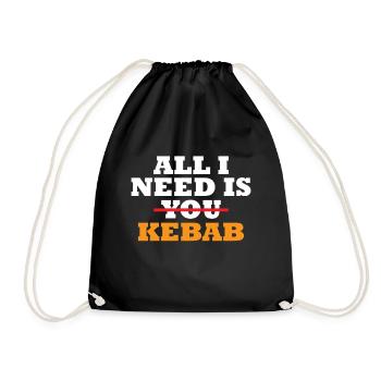 Doner Don Tout ce dont j'ai besoin c'est du kebab - Sac de sport léger - noir - Devant