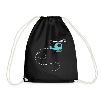 Helicopter gift helicopter helicopter children baby - Drawstring Bag - black - Front