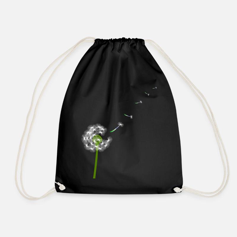 Dandelion dandelion forest and meadows plants - Drawstring Bag - black