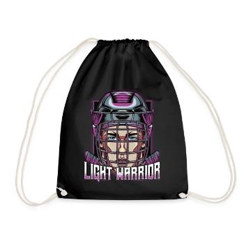 Ice hockey mask hockey stick sport gift idea - Drawstring Bag - black - Front