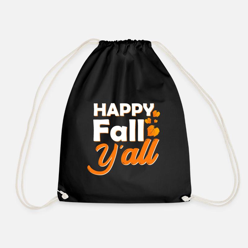 Herbst Geschenk bunte Blätter Regen - Turnbeutel - Schwarz