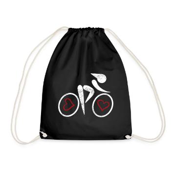 Hearts in the bike - Drawstring Bag - black - Front