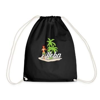ALOHA HULA GIRL TROPICAL ICELAND - Drawstring Bag - black - Front