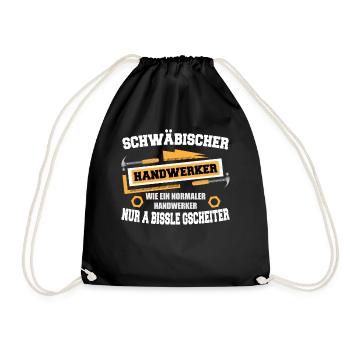 SCHWÄBISCHER HANDWERKER - COOLES SCHWABEN DESIGN - Turnbeutel - Schwarz - Vorne