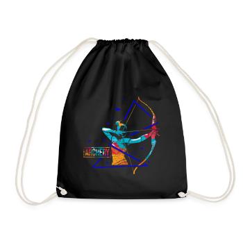 Archery polygon - Drawstring Bag - black - Front