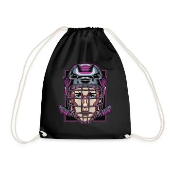 Hockey Eishockeyspieler Eishockey Maske Eissport - Turnbeutel - Schwarz - Vorne