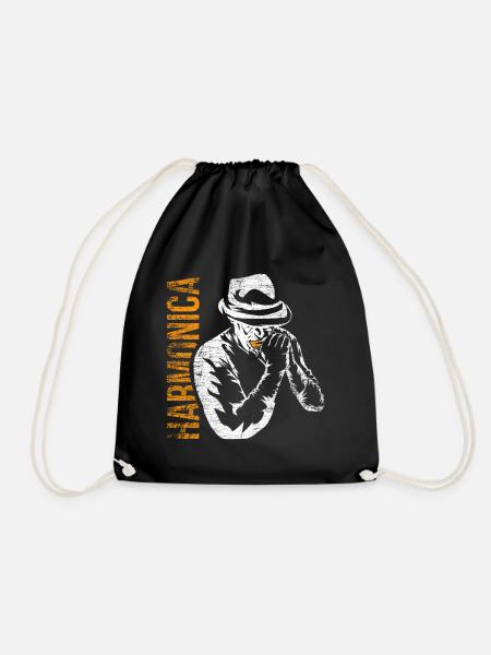 harmonica - Drawstring Bag - black