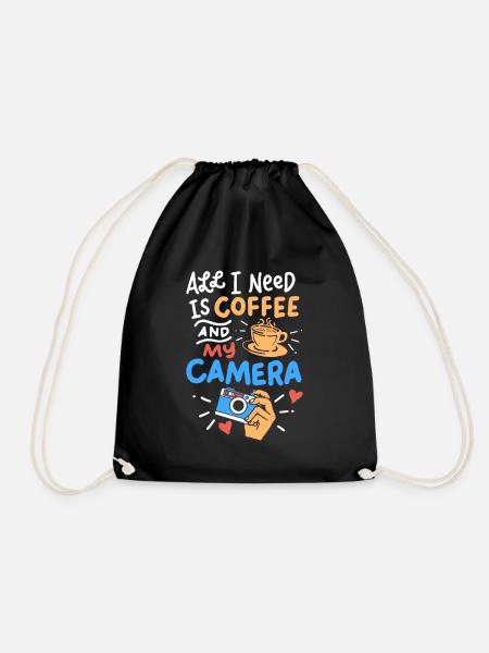 photography - Drawstring Bag - black