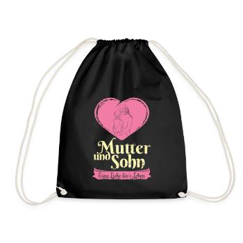 Mutter Und Sohn - Eine Liebe fürs Leben - Turnbeutel - Schwarz - Vorne