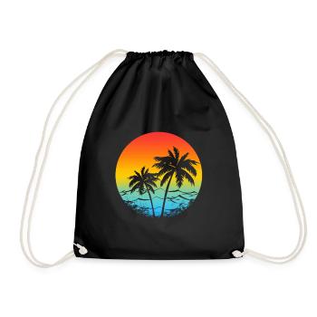 Beach - Sunset - Turnbeutel - Schwarz - Vorne