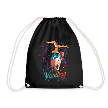 Voltigieren Pferd Geschenk - Turnbeutel - Schwarz - Vorne