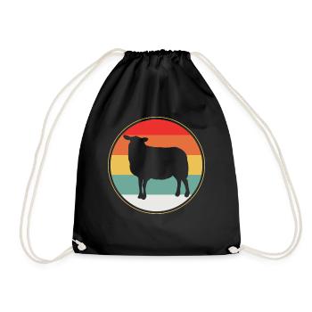 sheep - Drawstring Bag - black - Front