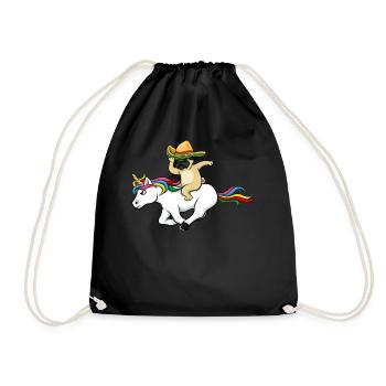 Pug Unicorn Cinco De Mayo - Drawstring Bag - black - Front
