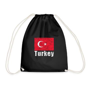 Turkish flag - Drawstring Bag - black - Front