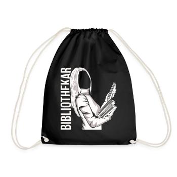 librarian - Drawstring Bag - black - Front
