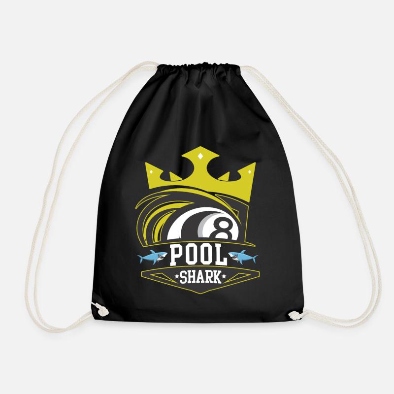 Billiard Pool - Pool Shark - Drawstring Bag - black