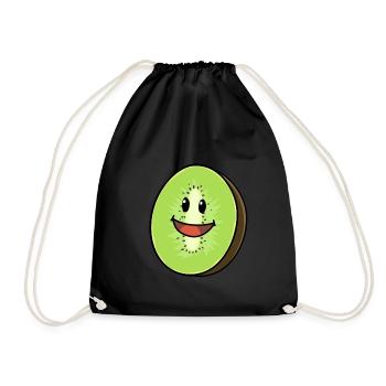 Kiwi Kiwis Obst Vegan Vegetarisch - Turnbeutel - Schwarz - Vorne