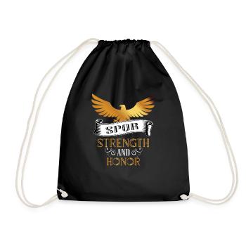 HONOR AND STRENGTH STRENGTH AND HONOR ROMAN LEGION - Drawstring Bag - black - Front