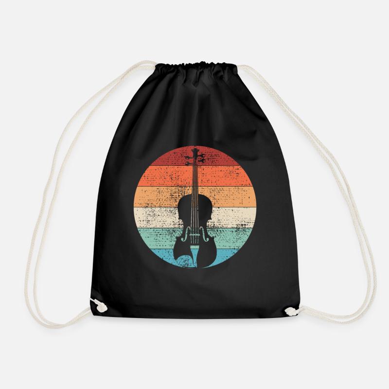 violin - Drawstring Bag - black