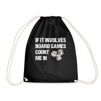 If It Involves Board Games Count Me In - Drawstring Bag - black - Front