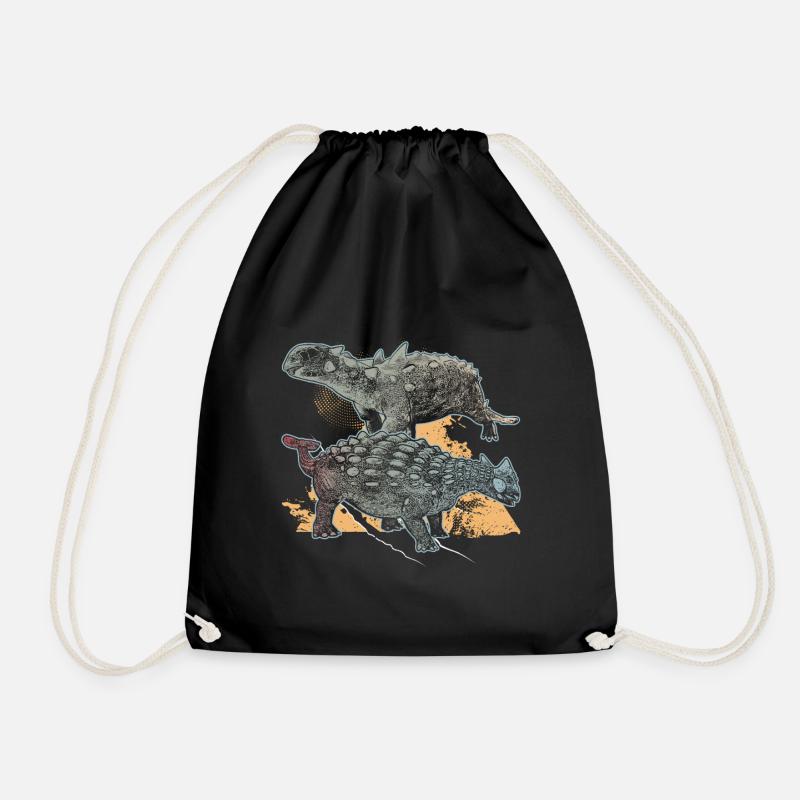 Ankylosaurus - Drawstring Bag - black