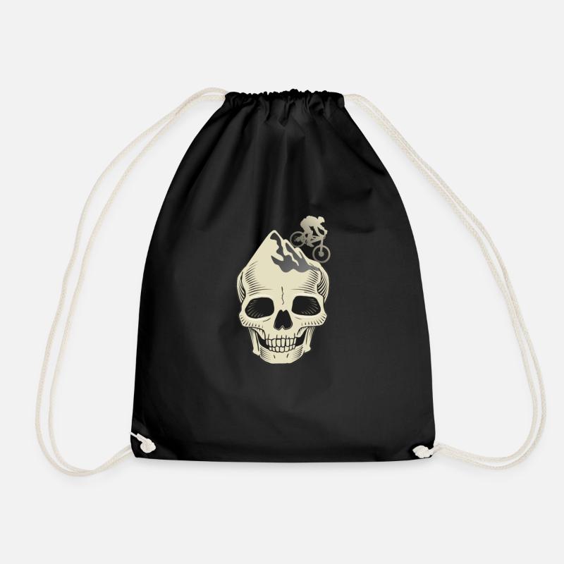 MTB Mountain Biking Mountain Bike Mountain Bike - Drawstring Bag - black
