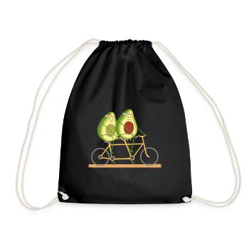 Avocado Funny Sport Bike Food - Drawstring Bag - black - Front