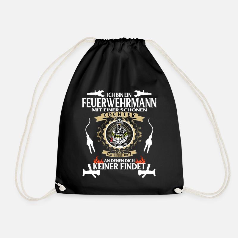 Feuer Feuerwehr Feuerwehrmann Tochter Geschenk - Turnbeutel - Schwarz