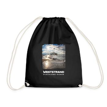 Ostsee Urlaub Weststrand Prerow Fischland Darss - Turnbeutel - Schwarz - Vorne