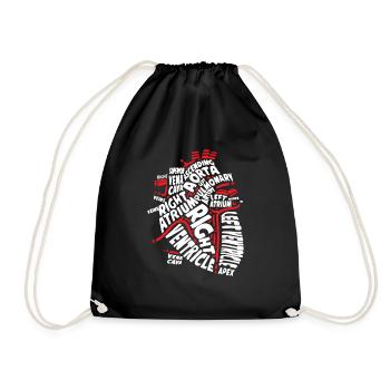 Herz Anatomie Cardologie Krankenschwester Geschenk - Turnbeutel - Schwarz - Vorne