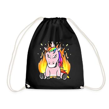Unicorn Unicorns Horror Devil Demon Halloween - Drawstring Bag - black - Front