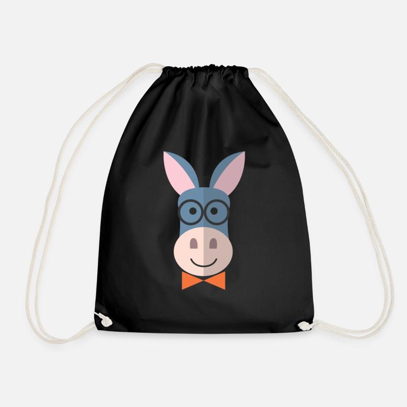 Esel Donkey Tiere - Turnbeutel - Schwarz