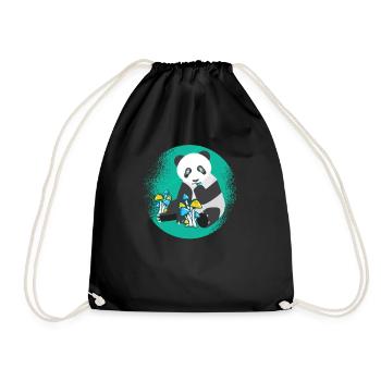 Psytrance Mushroom Psychedelic Techno Music Shirt - Drawstring Bag - black - Front